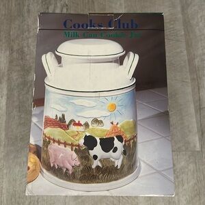 NWT • Cook’s club • milk can cookie jar